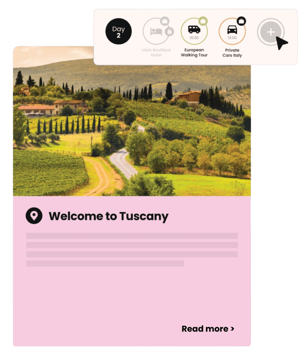 Tourwriter itinerary, bookings and pricing features Screenshot of bookings and pricing features itinerary Builder Software for Tour Operators